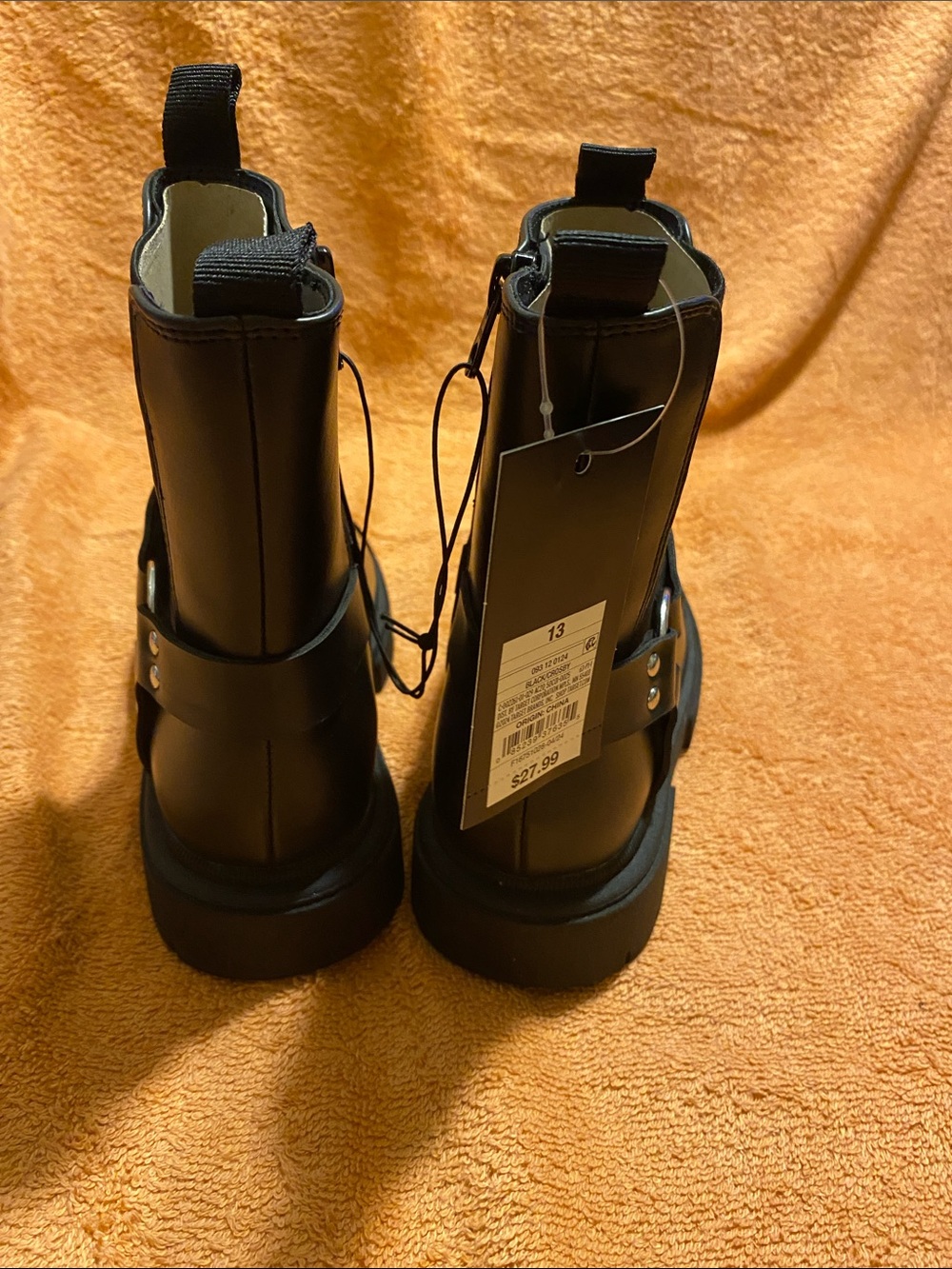 art class Black Kids Chelsea-Style Combat Boots - Picture 3 of 4